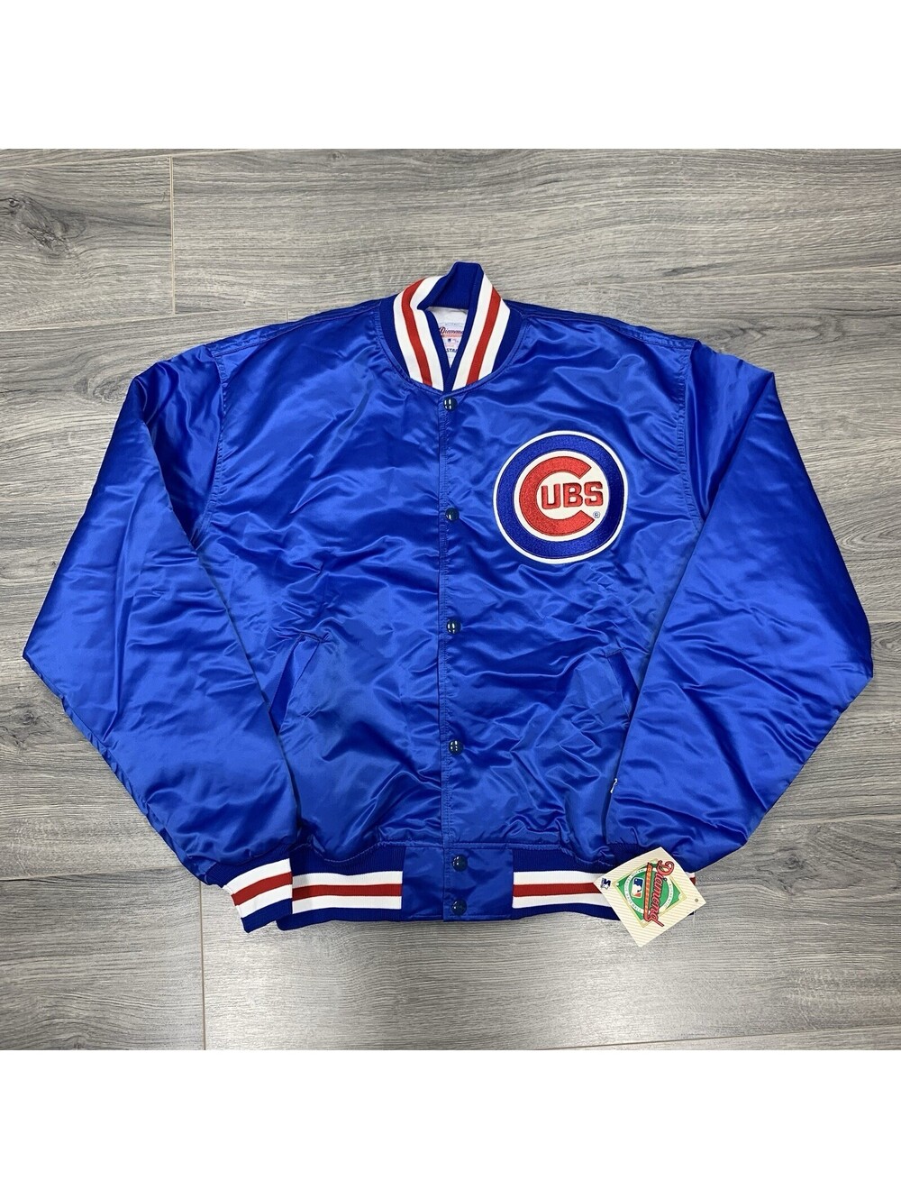 Vintage 80s Starter NWT Chicago Cubs Satin Jacket XL Rare Men’s Blue MLB